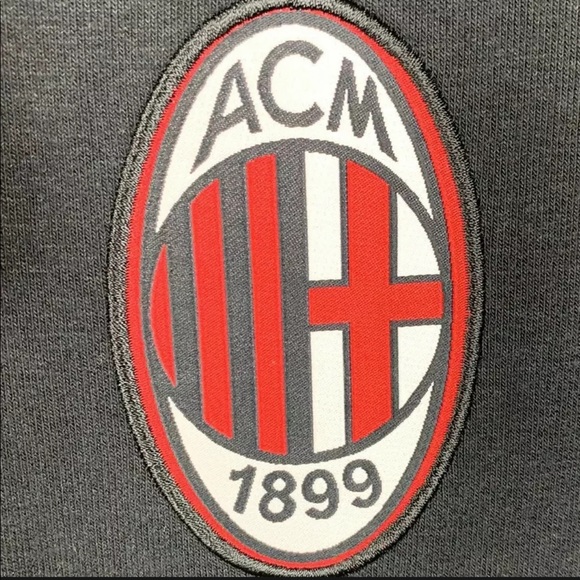 AC Milan ACM Official Product Soccer Zip Up Sweater Black Red Mens Size Small - Picture 7 of 8